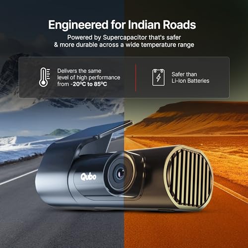 Image of Qubo Pro X DashCam (2026 Edition) | 2K Resolution FHD+ | Doubles up as in-Cabin Camera|NightPulse Vision | Wide FOV | Supercapacitor | Built in Wi-Fi, Mic | Up to 1TB Storage | Built for Indian Roads