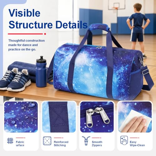 Image of Bagseri Boys Duffle Bag for Travel - Kids Gym Bag with Shoe Compartment