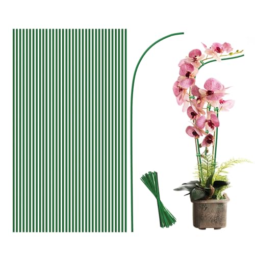 [36 Pcs] Plant Stakes, Bendable Plant Sticks, 18 Inches Single Stem Plant Support Stakes with Twist...