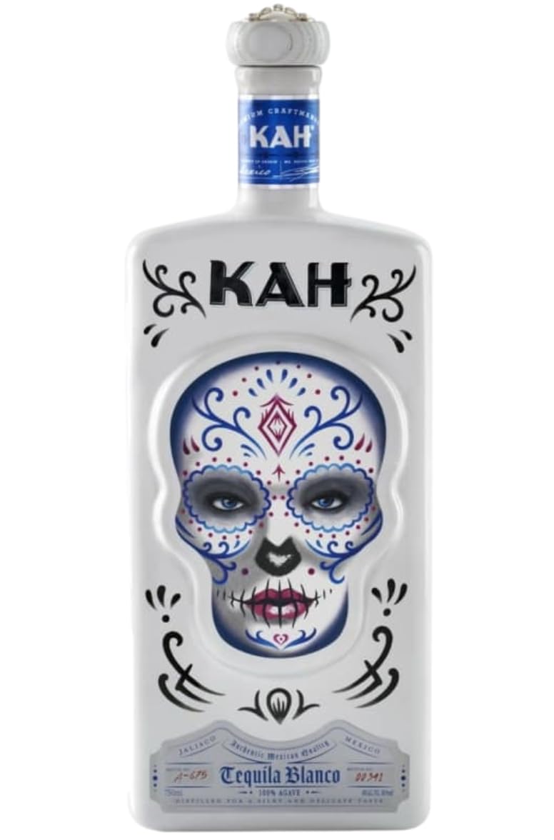 – Blanco Tequila 70cl, 40% ABV, Square White Ceramic Day of the dead decorated Bottle, 100% Blue Agave, Double Distilled, Tripple Filtered, Unaged
