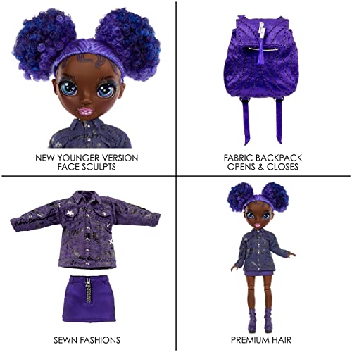 Muñeca Krystal Bailey Purple posable 9 pulg miniatura 5