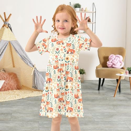 senya Summer Girl Dresses Sea Crab Blue Toddler Short Sleeve A-line Dress Casual Sundress4