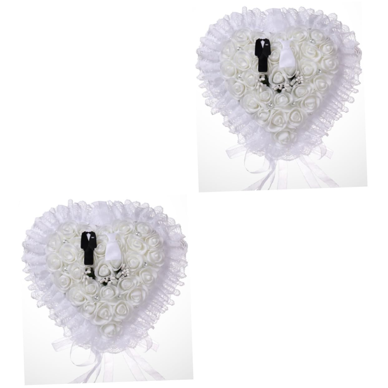 Alipis 2stücke Floral Ringkissen Mit Spitze Für Hochzeit Eleganter Ringträger Mit Romantischem Design Für Zeremonien Und Verlobungen Schützt Ihren Stilvoll