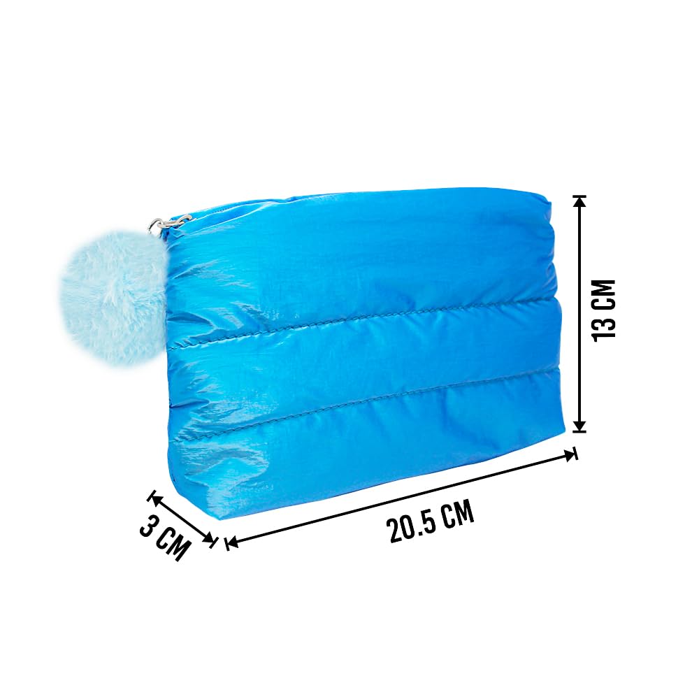 Colorbar Polyester Sheen Casual Pouch Small - Blue 1