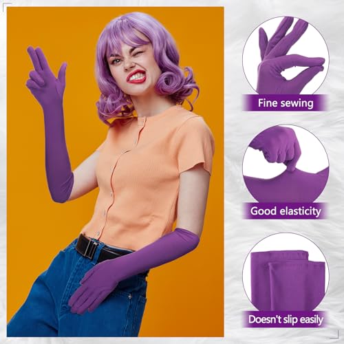 Boyiee Long Opera Elbow Length Gloves 16 Inch Banquet Party Wedding Stretchy Costumes Gloves for Men Women3