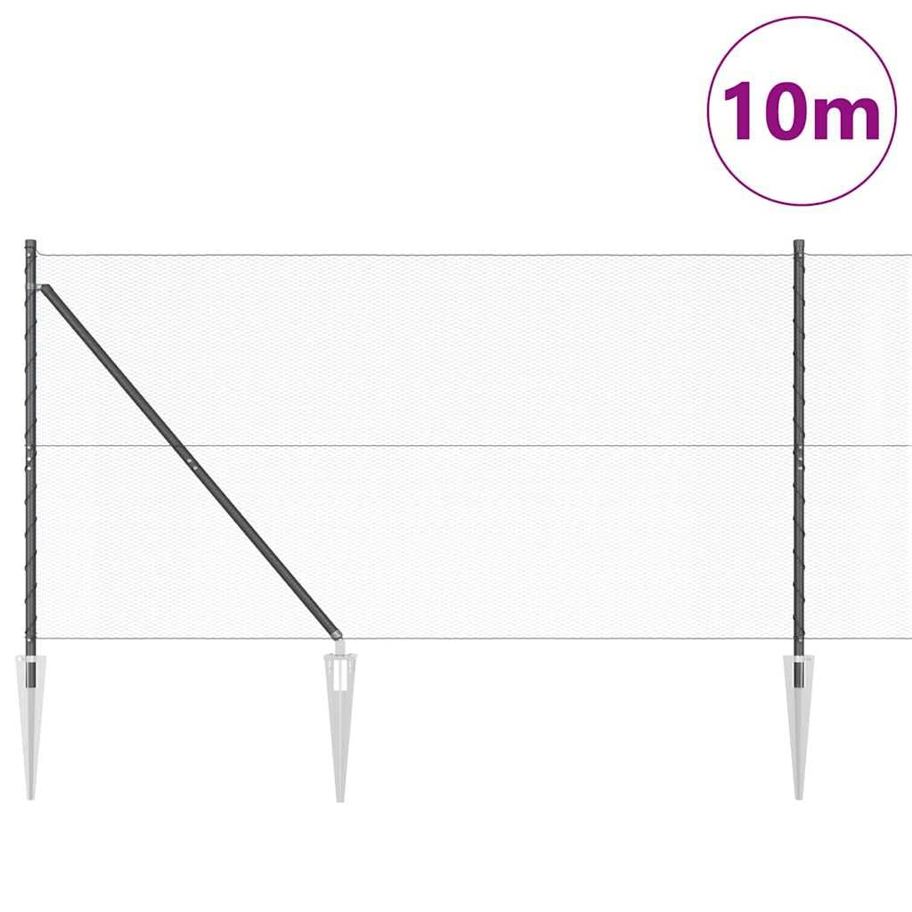 Genérico Poste de Valla Gris 10 x 1,4 m (Malla de 13 mm) Acero y PVC,Bricolaje,Vallas de jardín,Paneles de vallas-3353207