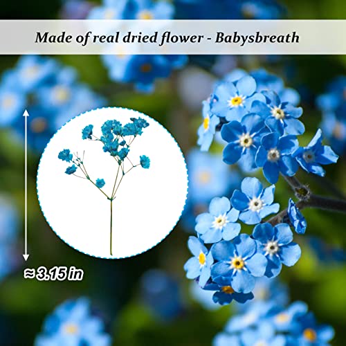 Flores Secas Azules Babysbreath para Resina, 42PCS miniatura 2