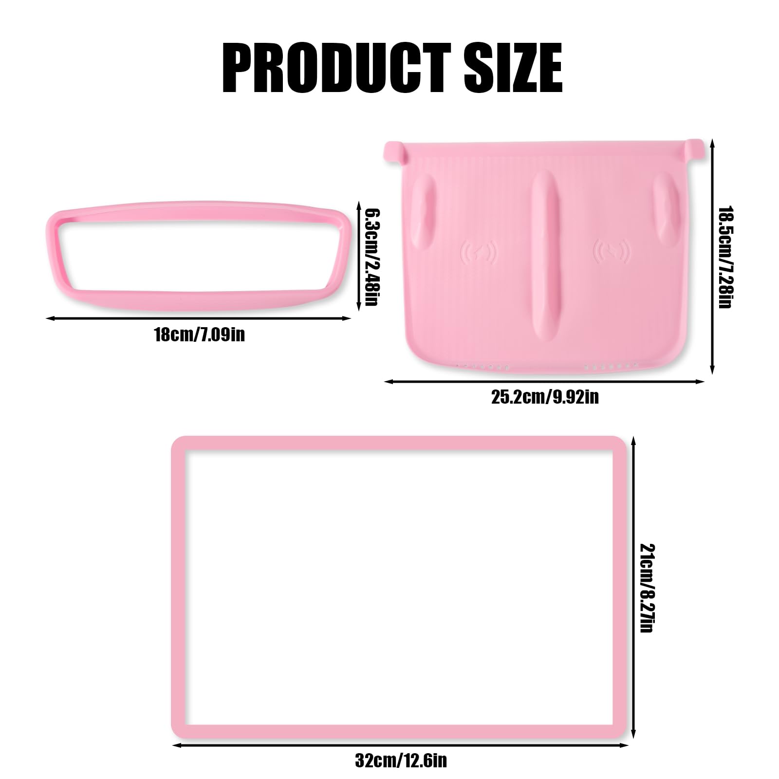 Set Accessori Interni Tesla Modello 3/Y Rosa: Cover Schermo, Tappetino Ricarica Wireless E Coprispecchietto