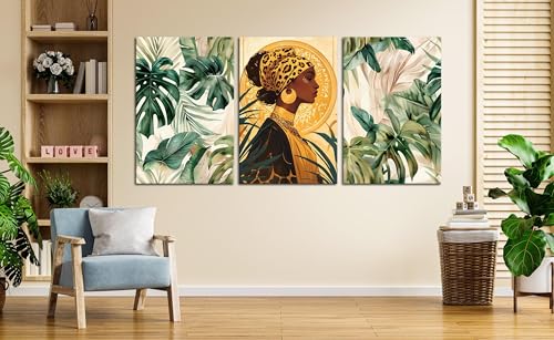 Tableau femme africaine 70x100 cm : sublimez votre salon style bohème