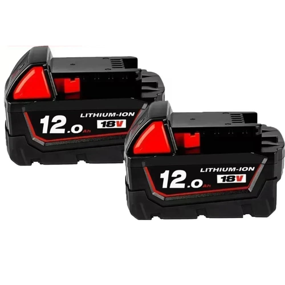 Compatibile con Milwaukee M18 48-11-1815 48-11-1850 2646-20 2642-21ct servizio M18 XC Caricabatteria positivo for batteria al litio 18V 12000mAh(MWQ 12AX2)