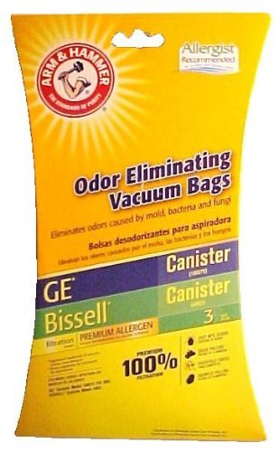 Arm & Hammer Odor Eliminating Vacuum Bags GE Canister (VC-396) / Bissell Canister (48K2)