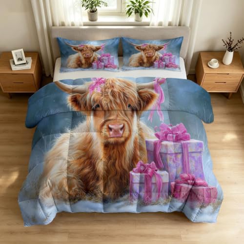 Edredón de 200 x 200 cm azul vaca reversible de microfibra para 4 estaciones 2