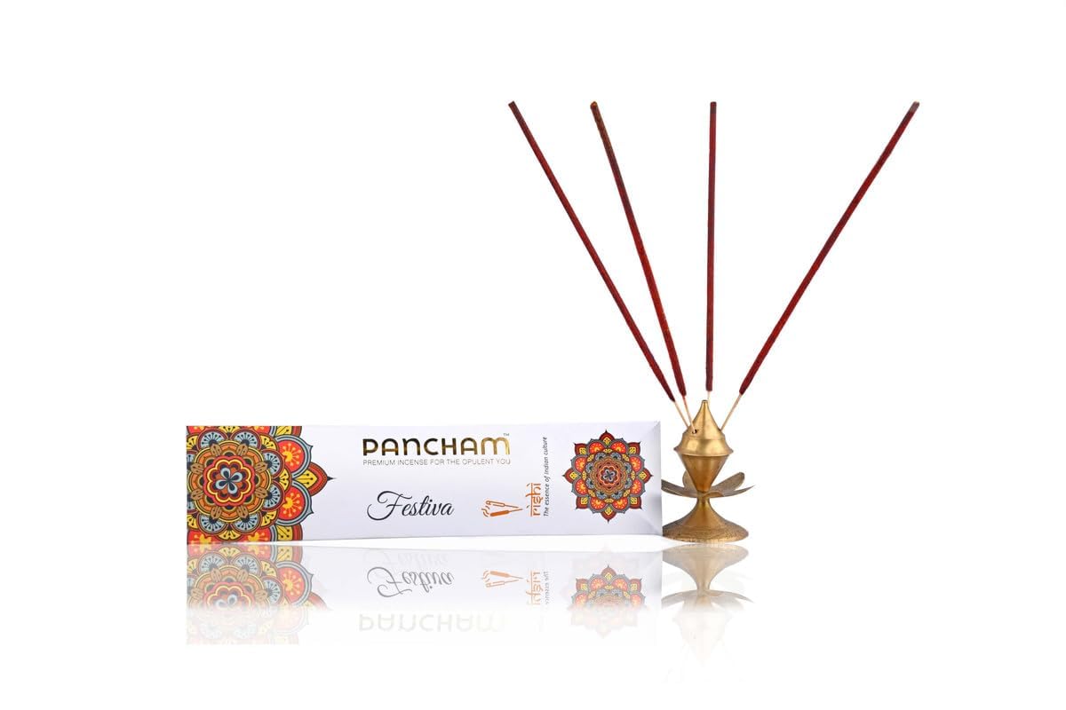 PANCHAM Natural & Charcoal Rishi FragranceFree Agarbatti for Pooja & Meditation (Pack of 1 | 40 Incense Sticks)