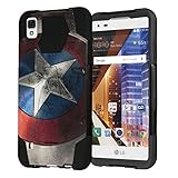 Capsule Case for LG Tribute HD, X Style [Hybrid Fusion Dual Layer Shockproof Heavy Duty Combat Design Kickstand Case Black] for LG TributeHD LS676, X Style L56VL L53BL (Rock Star)