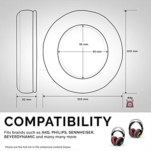 Image of Brainwavz Round Replacement Memory Foam Earpads - Suitable for Many Other Large Over The Ear Headphones - Sennheiser, AKG, HifiMan, ATH, Philips, Fostex, (Perforated Red)