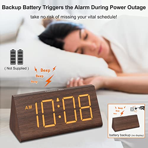 Dreamsky DS2201 Wooden Digital Alarm Clocks For Bedrooms thumb #3