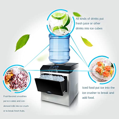 PanHuiWen Hocheffiziente Eiswurfelmaker 3 Eiswürfel-Größen EiswüRfelautomat 25kg/24h für Arbeitsflächen Zuhause mit – Bild 5