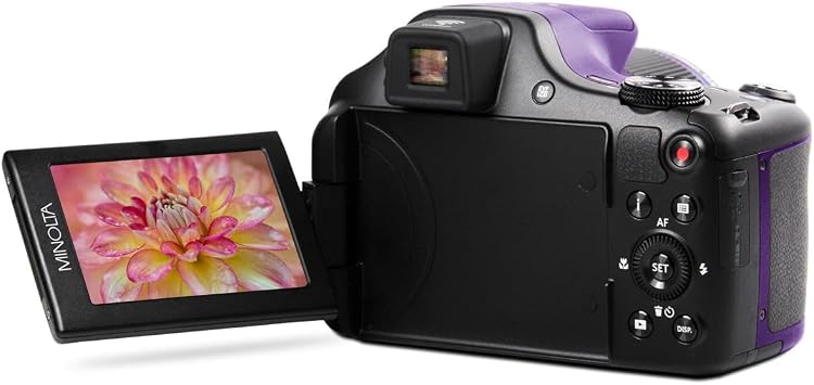 Minolta MN67Z Pro Shot 20MP Camera, 67X Zoom, 1080p HD Video (Purple)