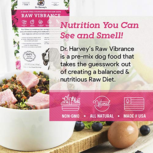 Dr. Harvey's Raw Vibrance Grain Free Dehydrated Foundation For Raw Diet Dog Food (Trial Size 5.5 Oz) #TOP1