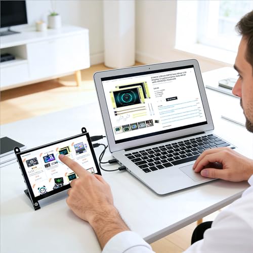 Image of ELECROW 5 Inch Touch Screen Monitor IPS Display, 1024x600 Mini Touchscreen HDMI-Compatible & USB Powered Compatible with Raspberry Pi /BB Black