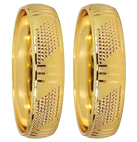 Image of NMII Brass Gold Plated Bangles Set For Women's & Girls (Pack of 2)