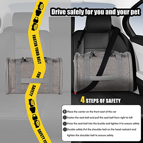 Image of Cat Carrying Case - Pet Carrier Airline Approved, Protable and Breathable Pet Travel Carrier Removable Fleece Pad, Collapsible Cat Carrier Dog Carrier for Medium Cats Small Cats Dogs (17*11*11 grey)