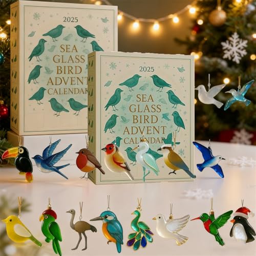 Bird Sea Glass Advent Calendars 2025, 24 Days Christmas Coun