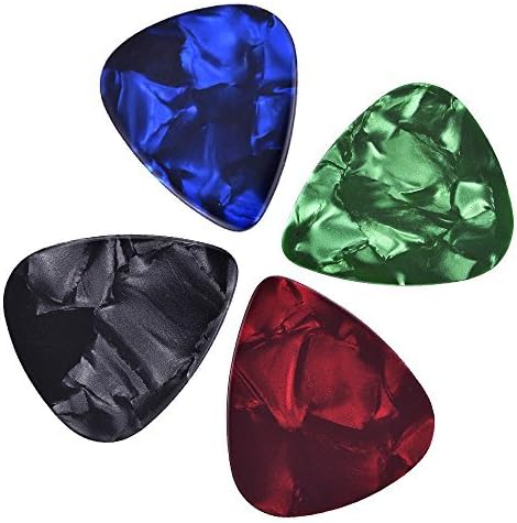 Mudder Assorted Celluloid Guitar Picks Plectrums 0.46 mm, 0.71 mm, 0.96 mm and 1.2 mm, 20 Pack