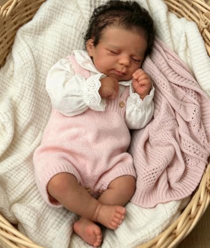 Muñeca Reborn Negra Realista Cuerpo Completo 18 Pulgadas miniatura 3