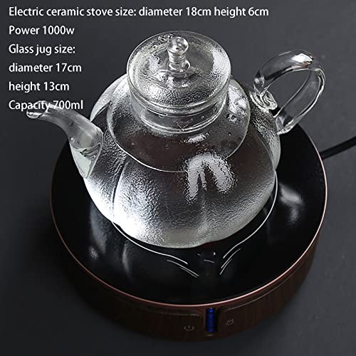 Tetera eléctrica de vidrio con base cerámica tactil 700ml miniatura 2