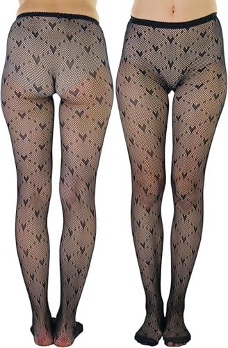 Image of ToBeInStyle Women's Valentine Day Themed Opaque Sheer Pantyhose w /Heart Love