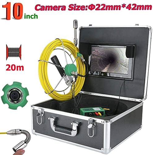 10inch Pipe Inspection Video Camera Industrial Endoscope IP68 Waterproof Drain Pipe Sewer Borescope System 1000 TVL Camera with 6W LED Lights (Size : 50M) (20M) image 5