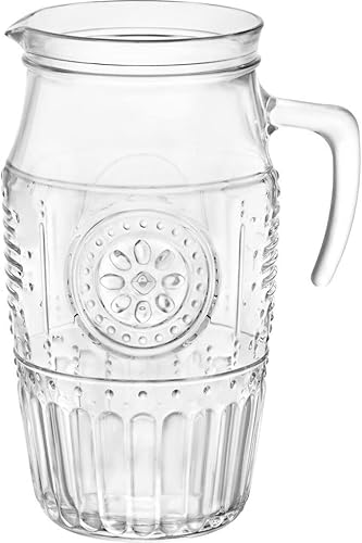 Bormioli Rocco Jarra de cristal floral romántica y elegante, 60.75 onzas, fabricada en Italia.