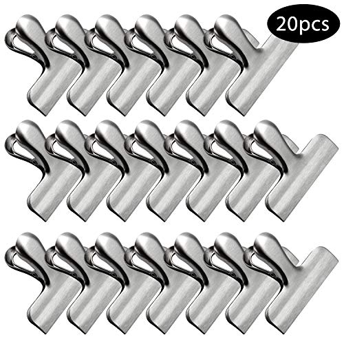 Chip Bag Clips, OAMCEG 20 Pack 3'' Wide Stainless Steel Heavy Duty Chip