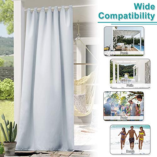 Nicetown Indoor Curtain Waterproof With Tab Top Design, Thermal Insulated Sunlight Block Patio Curtain For Keep Warm In Winter & Keep Cool In Summer (1 Pack, W52 X L84, Greyish White) #TOP5