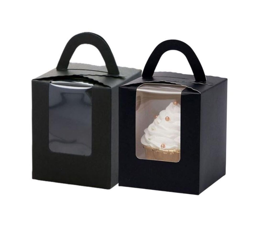Cupcake Boxes with Window - Portable Gift Boxes -1 Cupcake Boxes with Window - Portable Gift Boxes -1