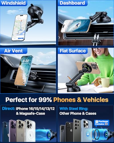 YRU [2026 Military-Grade for Magsafe Car Mount [90+LBS Strong Suction] - image 9
