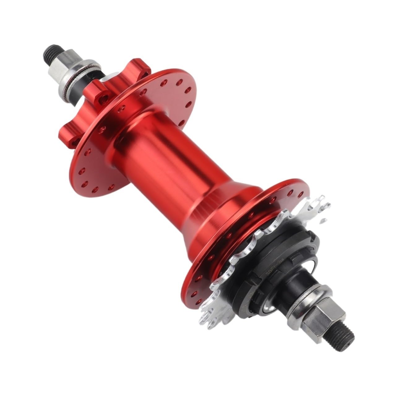 Serrages Et Blocages Rapides Vélo à Vitesse Unique 32 36 Trous 16 18T moyeux arrière de vélo BMX avec pignons et Contre-écrous Couleurs Noires(Red 32H 18T)