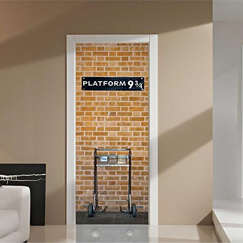 3D Brick Door Mural Wall Decals Home Decorative Stickers Self-Adhesive Mosaic Art Bathroom Glass Door Cover Mural Decor Wallpaper Removable Wall Decal Home Decor 17.7"x 39.4" (Door Sticker)