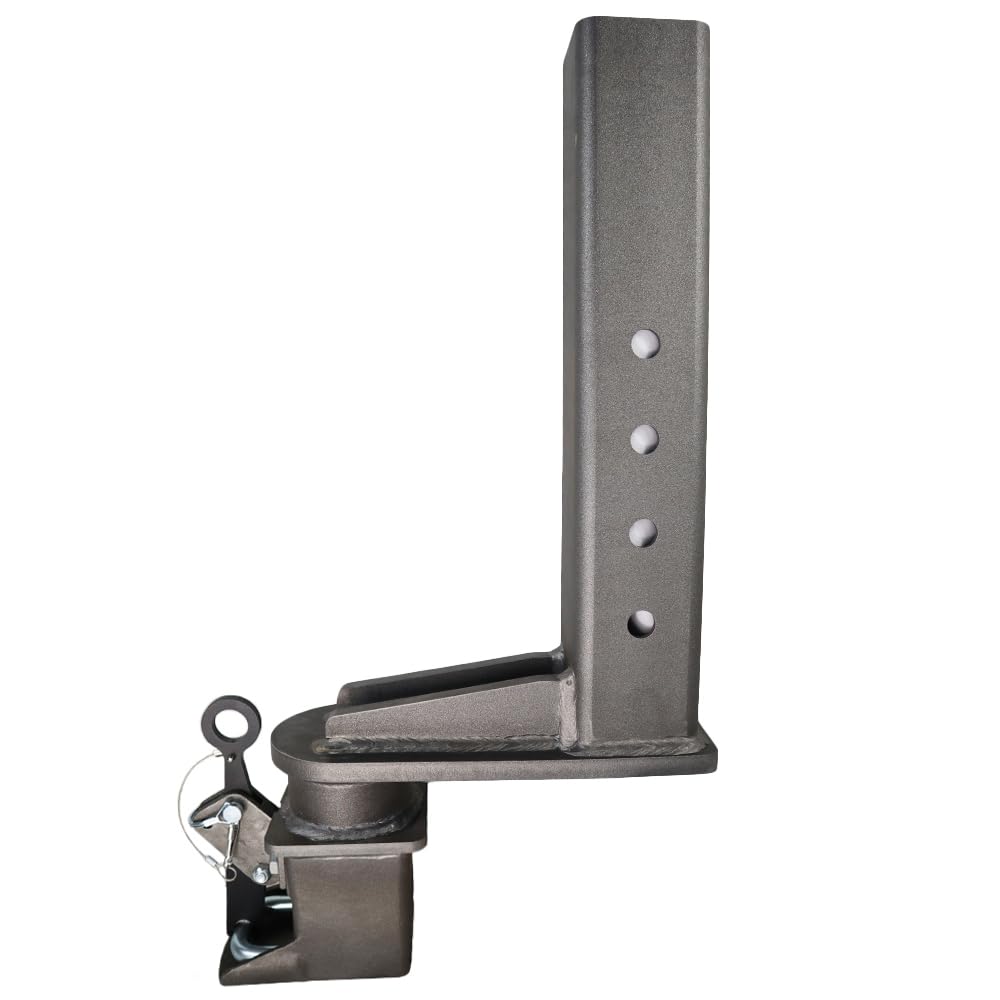 - Shocker Shift Lock® Gooseneck Stem & 9" Extension Coupler for 2-5/16" Ball - Square 4.5" Straight Pin - Raw Steel - 30,000 lbs - Adjustable