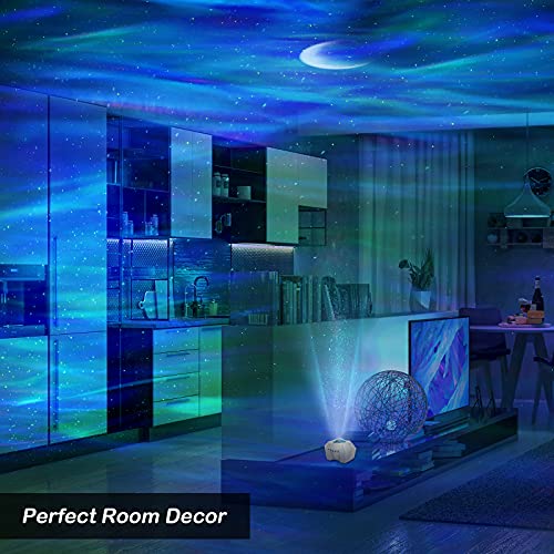 Seianders Aurora Lights Star Projector, Galaxy Projector With Remote Control, Sky Night Light Projector For Kids Adults, Bluetooth Music Speaker, Room Decor For Bedroom/Ceiling/Party/Home (White) #TOP4