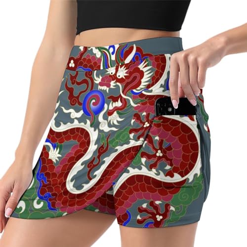 Jupe short de golf imprimé dragon pour vos parcours et sessions de course à pied
