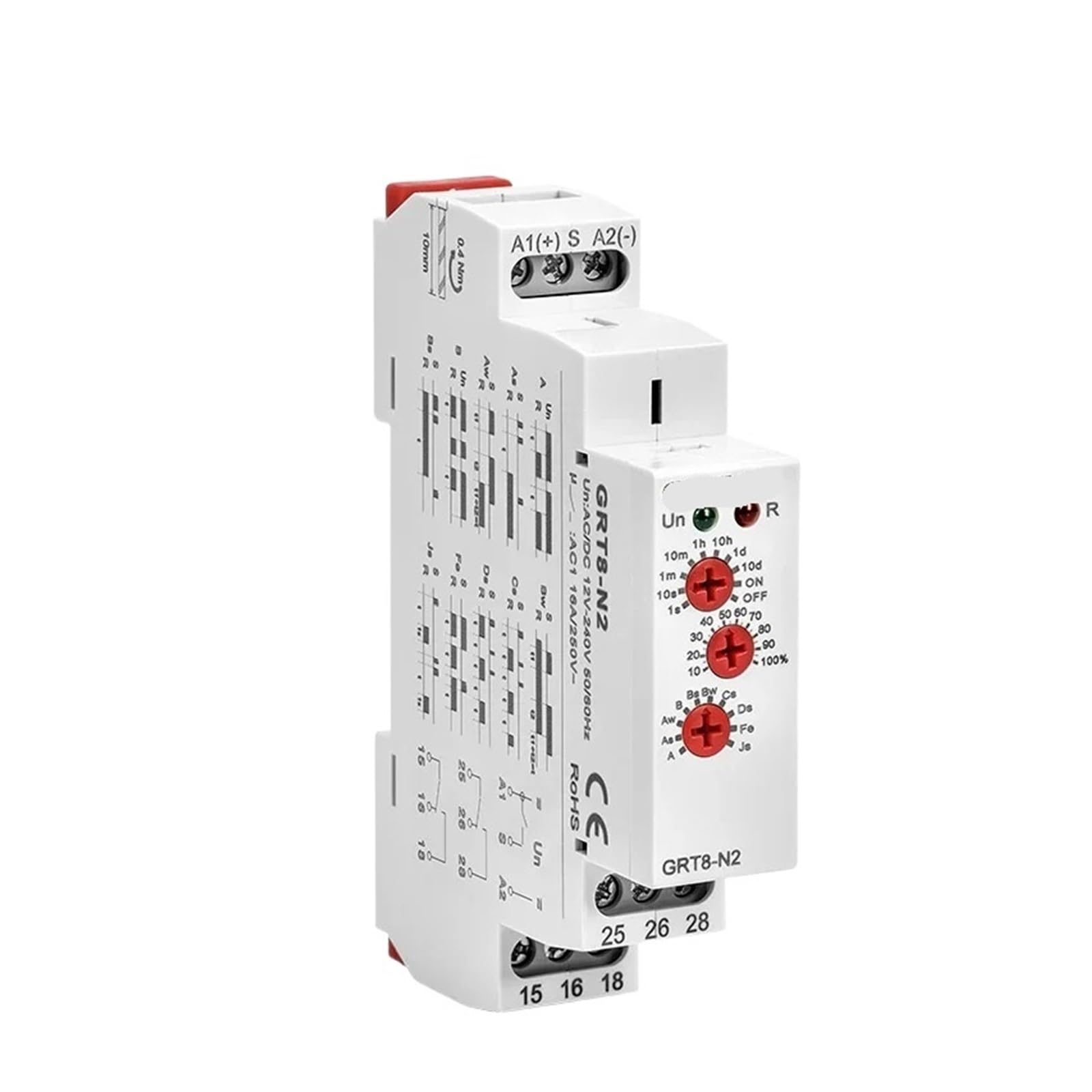 OSHZIKJII Relay 12V 24V 220V 230V 16A(GRT8-N2 ACDC12V-240V)