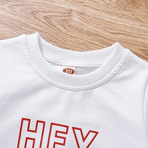 Baby Boy Hoodie Shirt Children's Christmas Printed Letters Tops Long Sleeve Fleece Pullover Solid Color Versatile Christmas Sweatershirt Top Fleece Boy (White, 2-3 Years)3