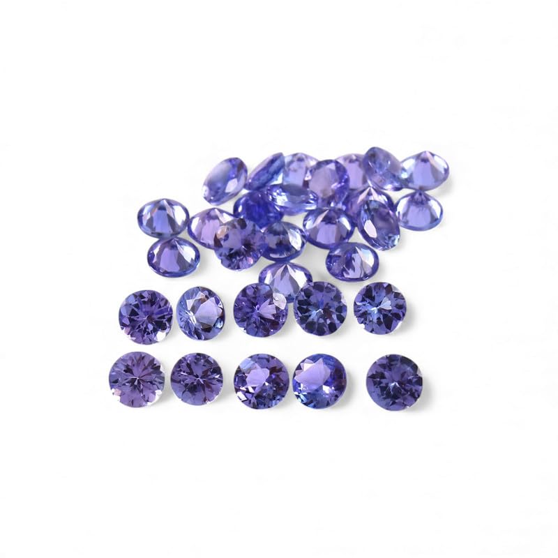 Tanzanite naturelle 3mm ronde facettée calibrée pour remplacer une pierre perdue