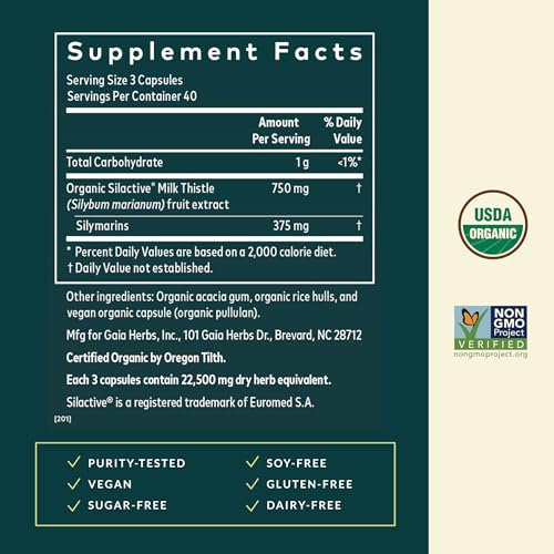 image for Gaia Herbs Milk Thistle - Liver Supplement & Cleanse Support for Helpi