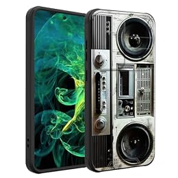 smauncucn for Galaxy S25 Plus Case with Slide Camera Cover,Heavy Duty Dual Layer Hybrid Shock Proof Protective Rugged Bumper Case for Samsung Galaxy S25 Plus 6.7" 2025,Retro Boombox