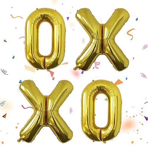 Image of Letter Balloons Gold Party Balloon - 40 Inch Large Gold Letter X Balloon, Letter Balloon Birthday Decorations, Balloon for Women Men Anniversary Party Decorations Supplies
