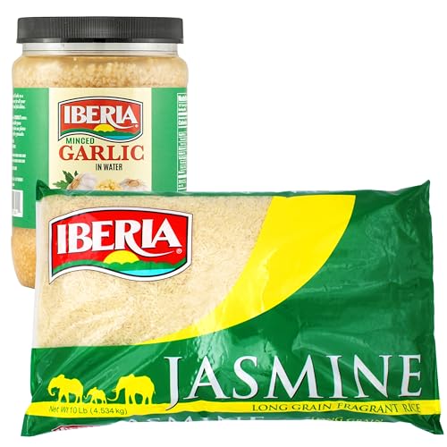 Iberia Minced Garlic In Water, 32 oz + Iberia Jasmine Rice, 10 lb.