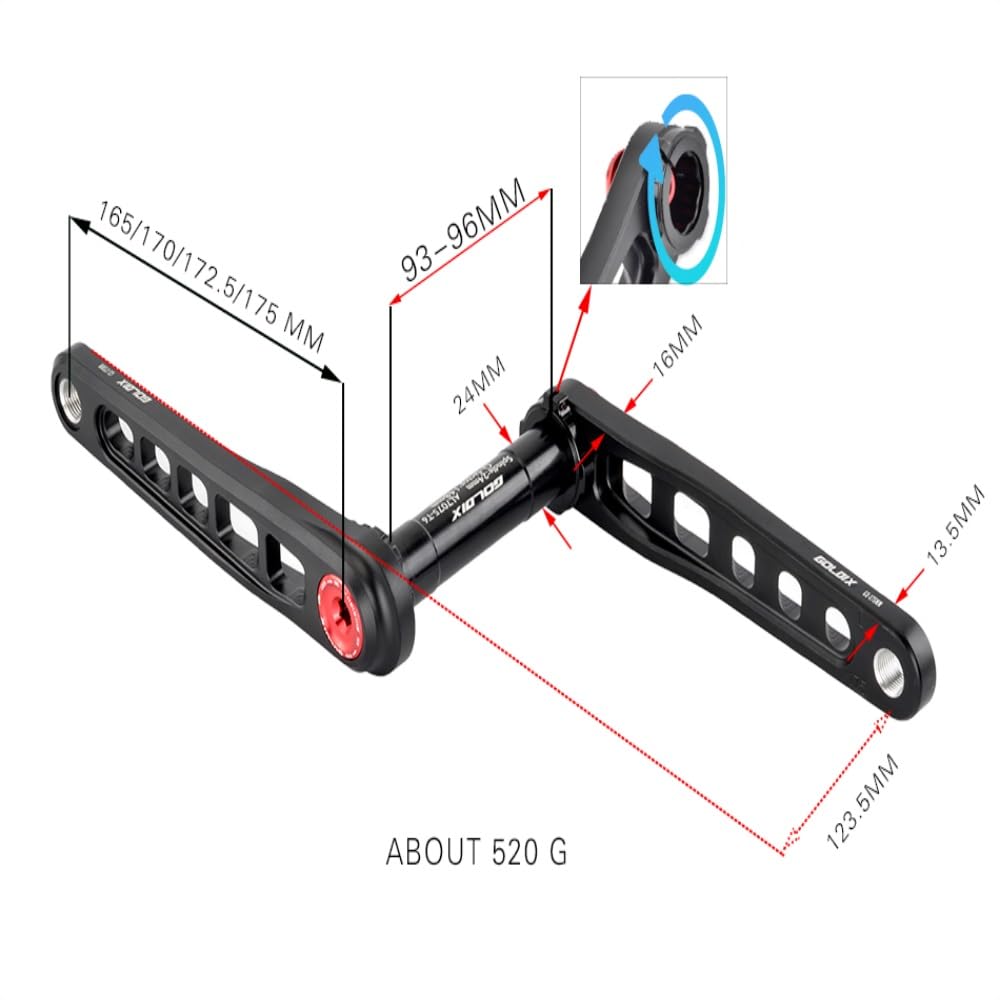 Amazon.co.jp: 自転車クランクセット 52-36T ダブル チェーンリング 7
